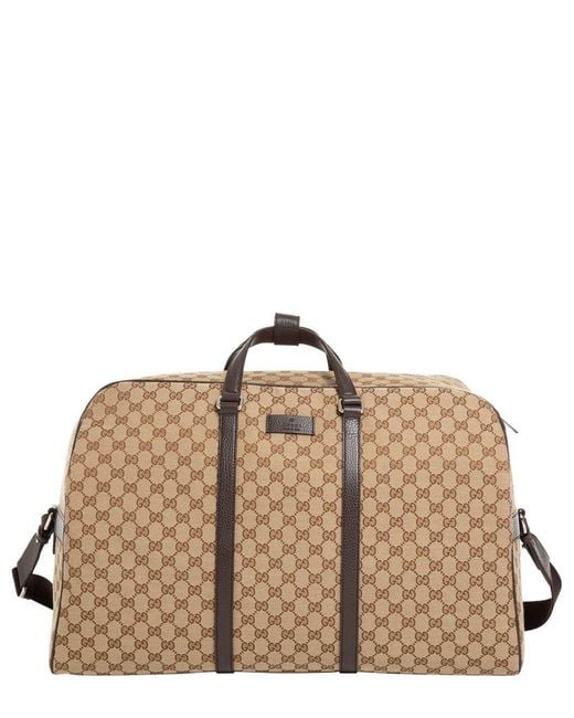Gucci Brown Allover GG Logo Duffle Bag for men