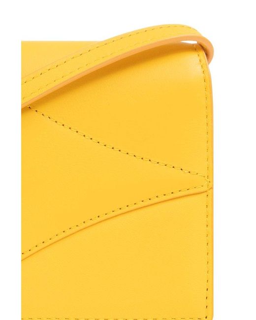 MCM Yellow Large Diamond Logo-debossed Crossbody Bag