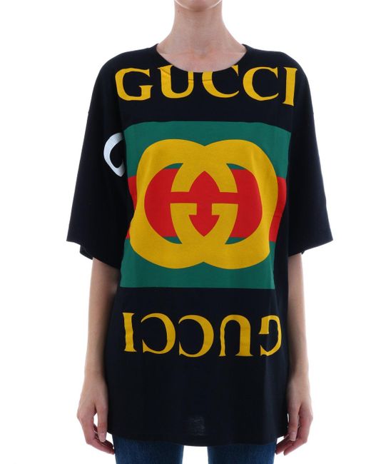 Gucci Black Oversized Printed Cotton-jersey T-shirt