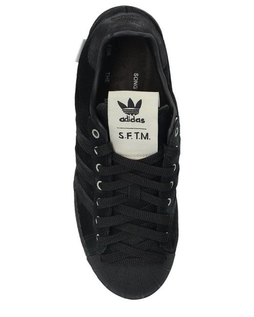 Adidas Originals Black X Song For The Mute Superstar 82 Low-Top Sneakers