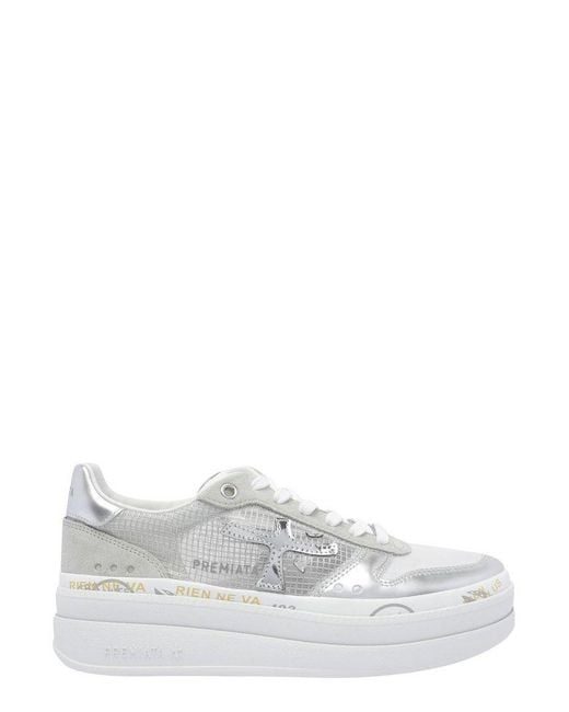 Premiata White Micol Lace-Up Sneakers