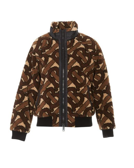 Burberry Brown Monogram Fleece Jacquard Jacket
