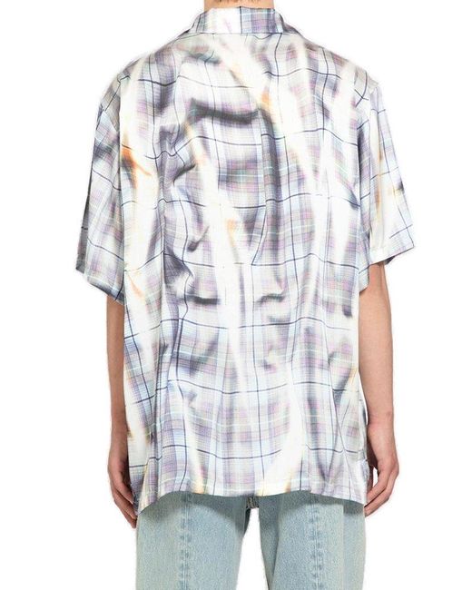 Y. Project White Check-printed Short-sleeved Shirt for men