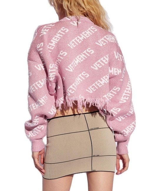 Vetements Pink Oversized Short Sweater
