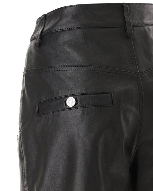 Moschino Gray Jeans Knee-length Leather Shorts
