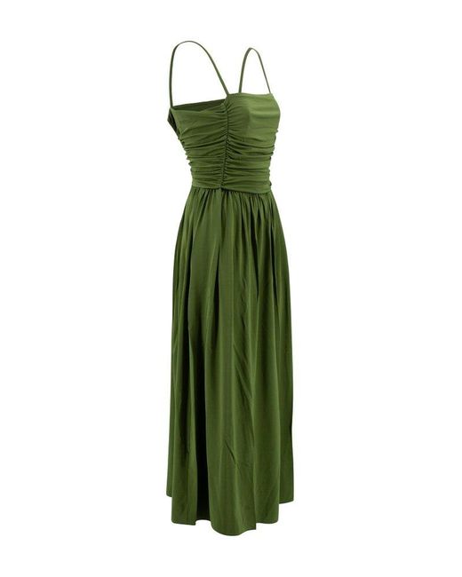 Weekend by Maxmara Green Draped Sleeveless Dress