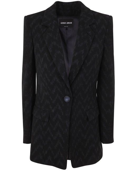 Giorgio Armani Black Single Breasted Blazer