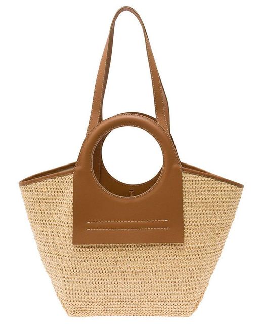 Hereu Brown Cala S Open Top Tote Bag
