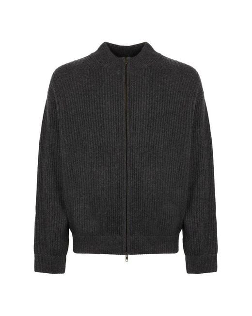 LeKasha Black Hanoi Zip-up Knitted Cardigan for men