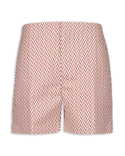 Frescobol Carioca Pink Copacabana Herringbone Classic Swim Shorts for men