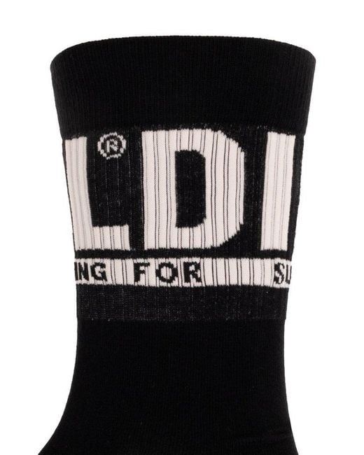 DIESEL Black Branded Socks Three-pack, for men