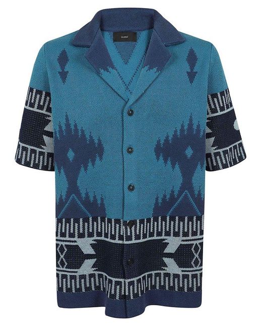 Alanui Blue Icon Piquet Shirt for men