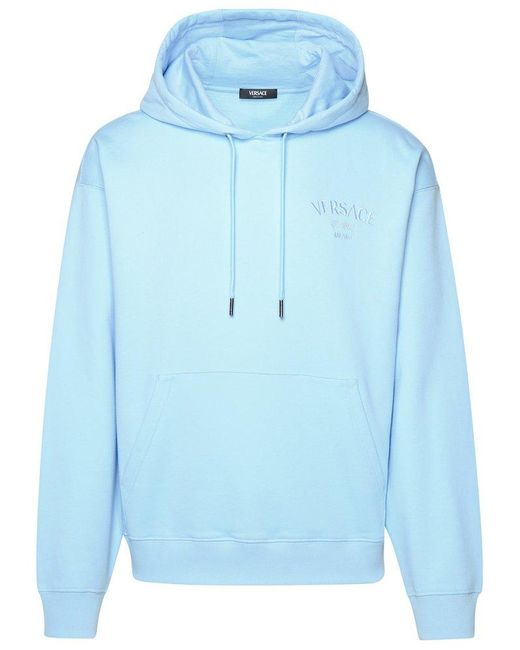 Versace Blue Light Cotton Sweatshirt for men