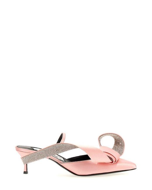 Sergio Rossi Pink Marquise Embellished Pointed Toe Pumps