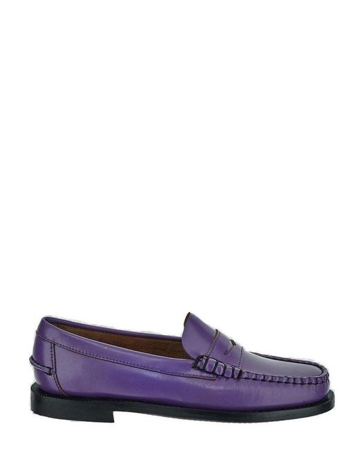 Sebago Purple Round-toe Slip-on Loafers