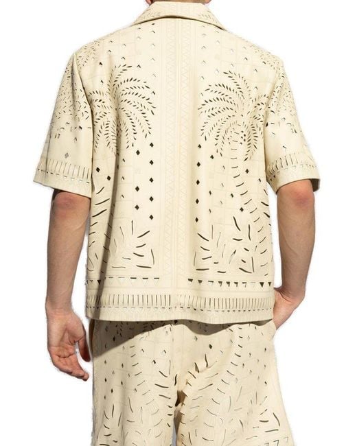 Amiri Natural Perforated Straight Hem Shirt for men