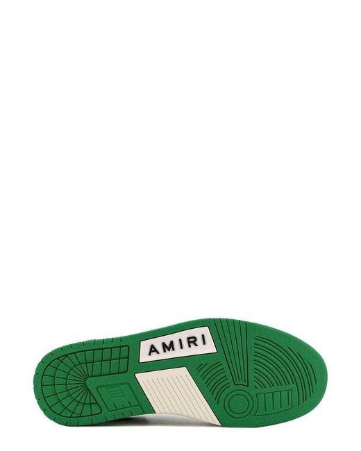 Amiri Blue Skel Panelled Leather Sneakers for men