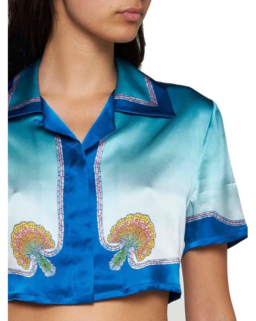 Casablancabrand Blue Coquillage Colore Shirt