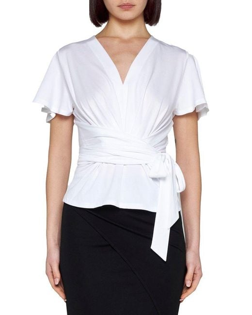 Diane von Furstenberg White Siena Cotton-blend Top
