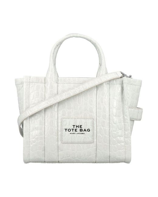 Marc Jacobs The Crocembossed Mini Tote Bag in White Lyst UK