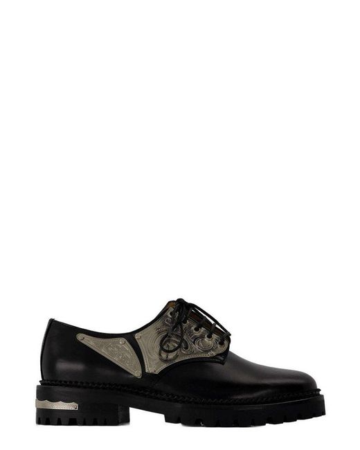Toga Black Western Derby Shoes