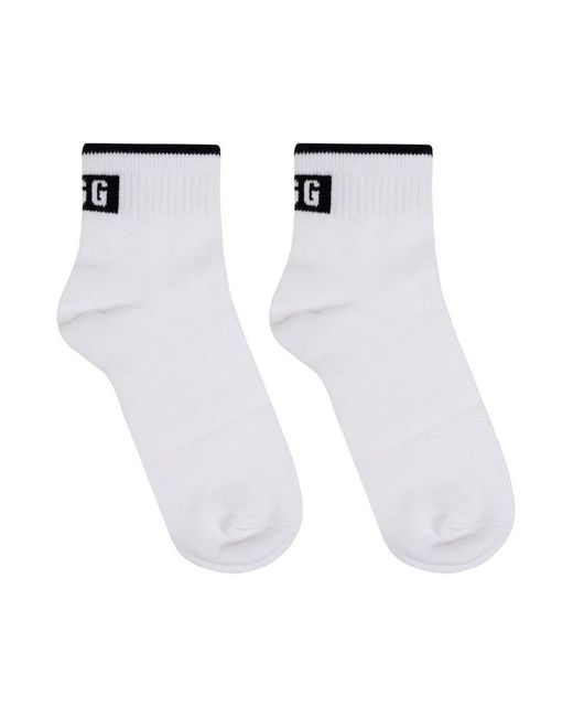 Ugg White Logo Intarsia Socks