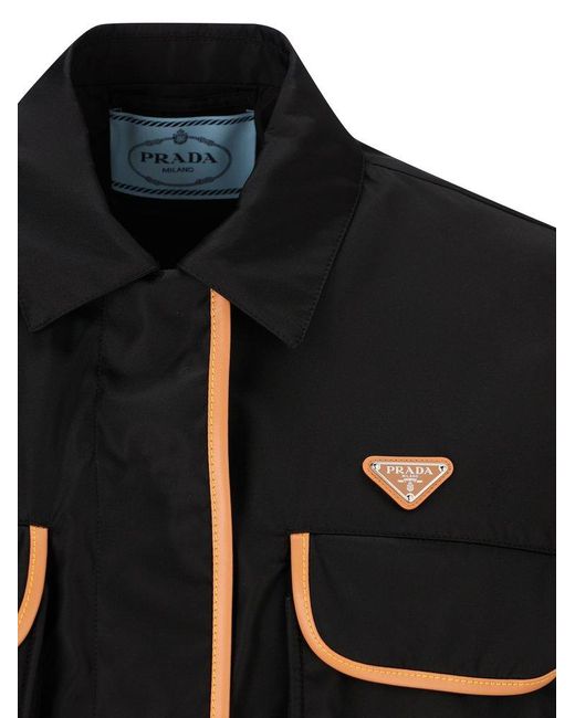 Prada Black Long-sleeved Cropped Coat