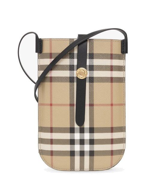 Burberry Natural 'anne' Phone Pouch With Strap