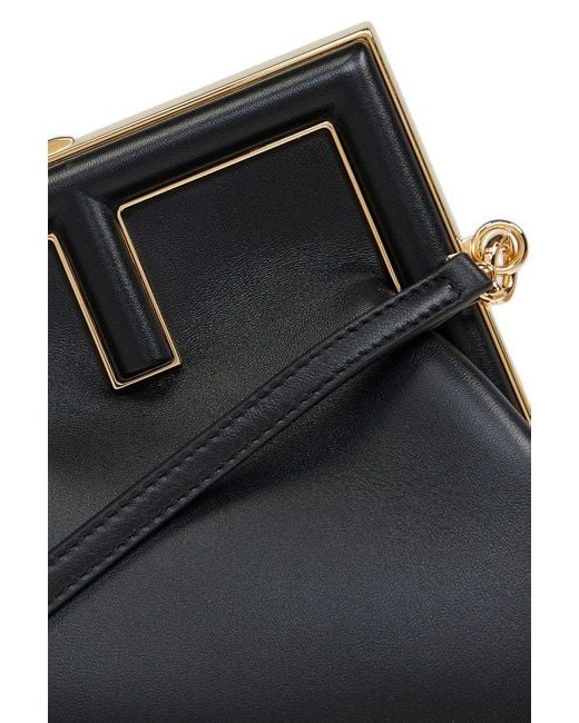 Fendi Black Logo Detailed Small Clutch Bag