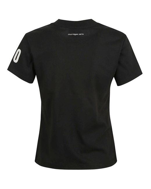 Courreges Black Ac Straight Cotton T-Shirt