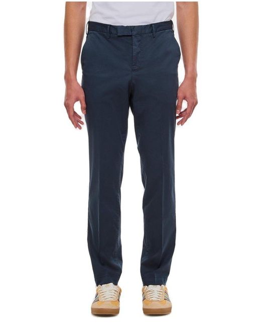 PT Torino Blue Straight-leg Tailored Trousers for men