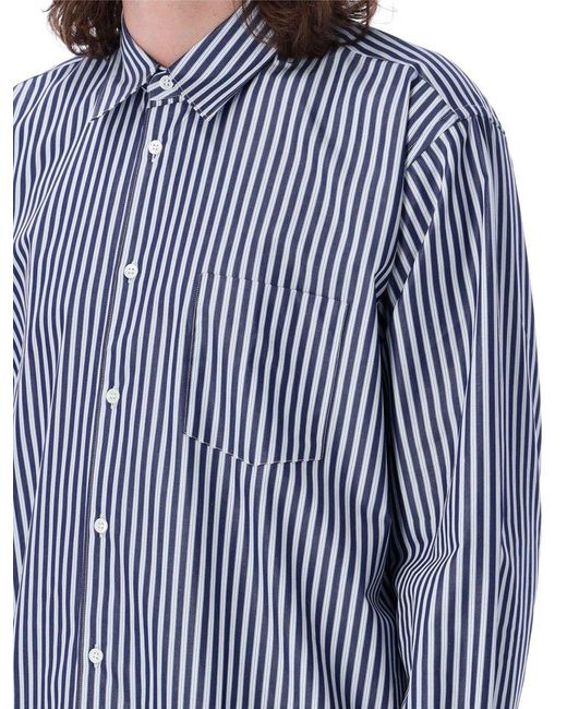 Comme des Garçons Blue Stripes Shirt for men