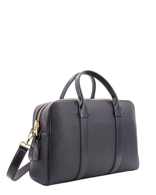 Tom Ford Blue Buckley Zipped Briefcase for men