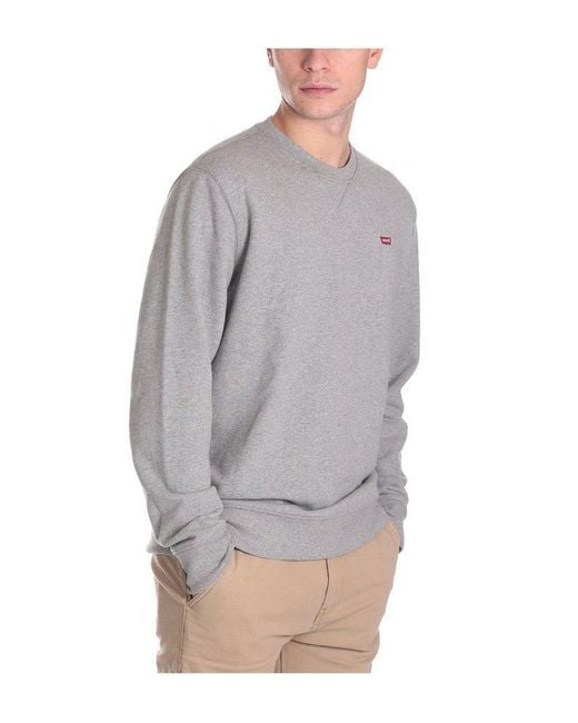 Levi's Gray Original Housemark Crewneck Sweatshirt for men