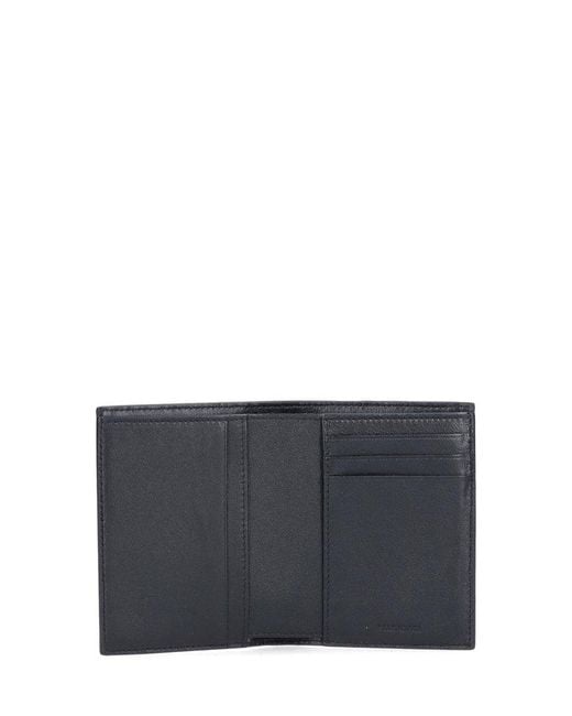 Balenciaga Black Logo Printed Bi-fold Wallet for men