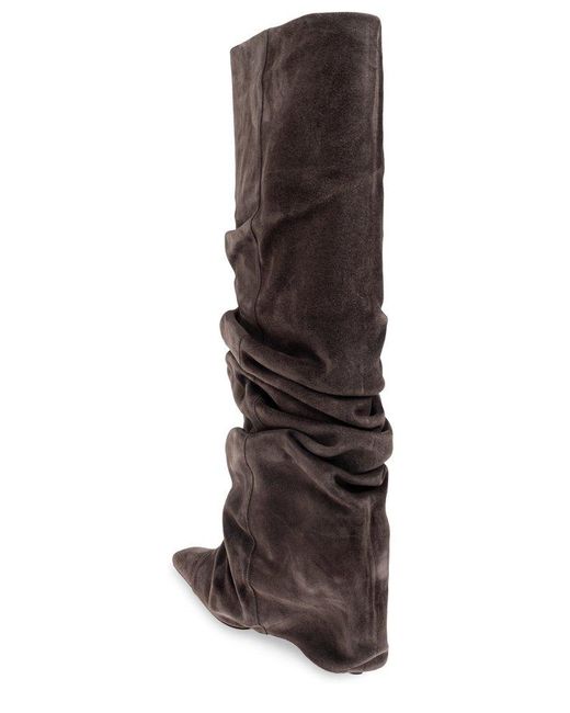 The Attico Black Juno Draped Detailed Boots