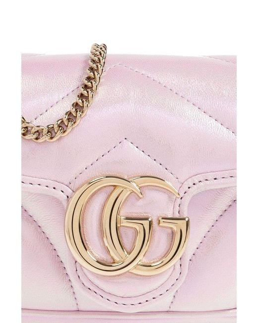 Gucci Pink 'GG Marmont Super Mini' Shoulder Bag,
