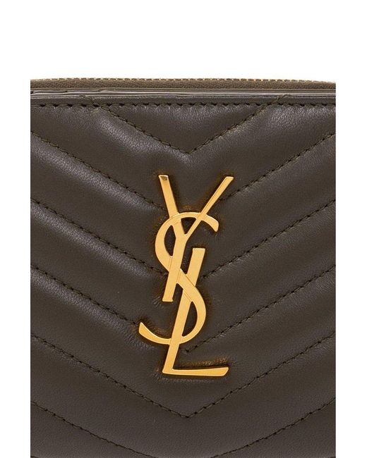 Saint Laurent Black Leather Wallet With Logo