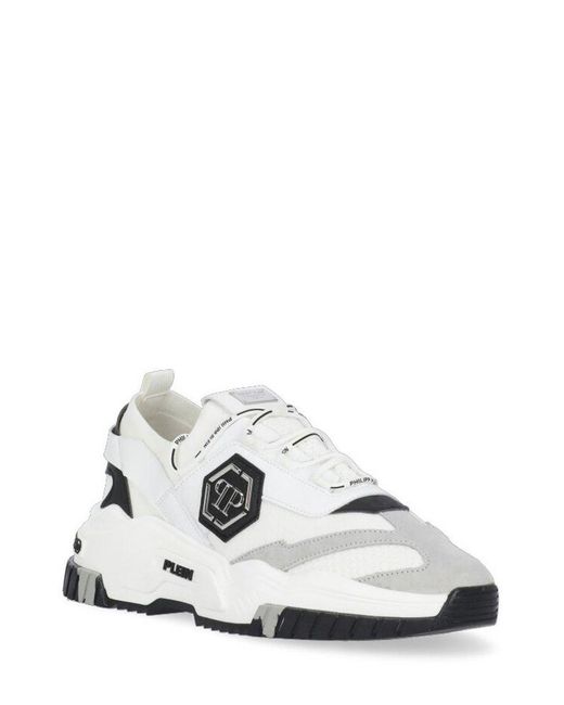 Philipp Plein White Predator Lace-Up Sneakers for men