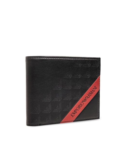 Emporio Armani Black Wallet Belt Set for men