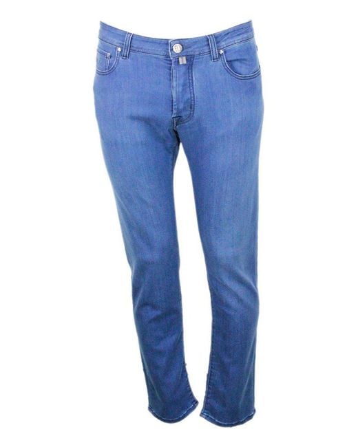 Jacob Cohen Blue Logo Patch Slim Fit Jeans for men