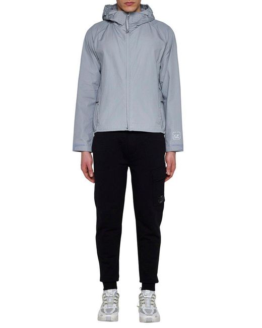 C P Company Blue Hooded Utility Coat for men