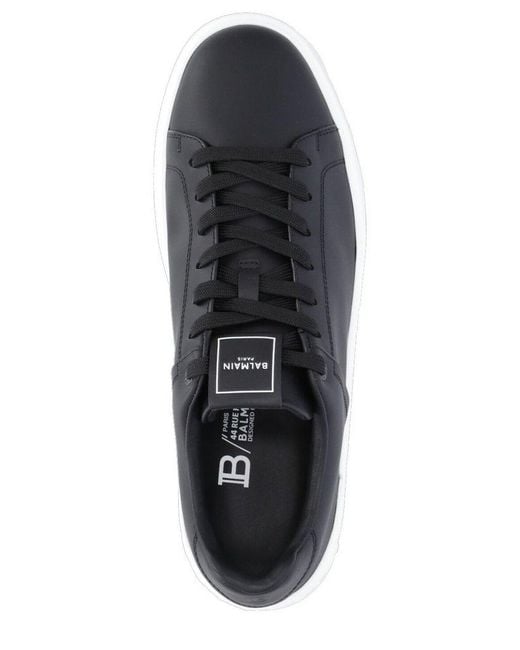 Balmain Black B-court Lace-up Sneakers for men