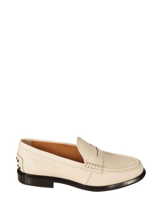 Tod's Slip-on Loafers in Natural | Lyst