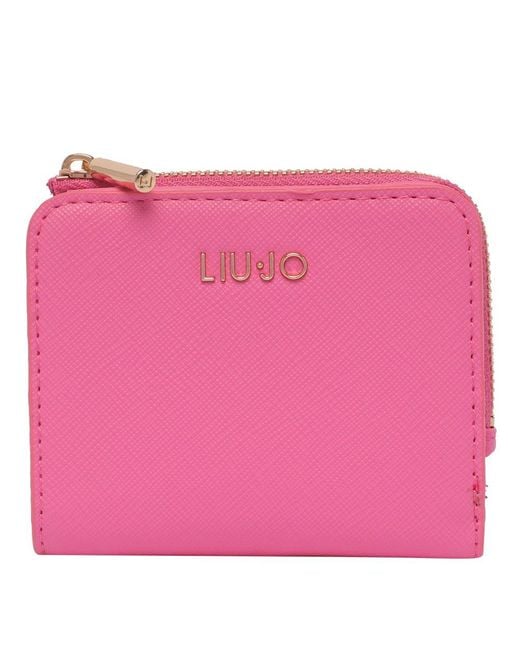 Liu Jo Pink Logo Zip Wallet