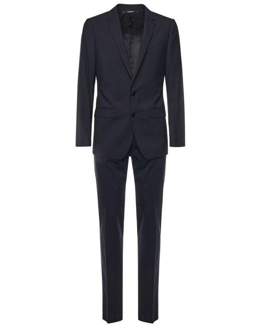 Dolce & Gabbana Blue Single-Breasted Tailored Suit for men