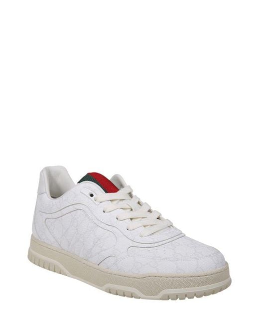 Gucci White Re-Web Sneakers