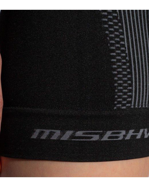 M I S B H V Black Shorts With Logo,