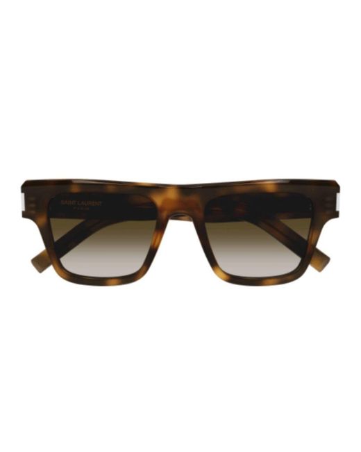 Saint Laurent Brown Square Frame Sunglasses for men