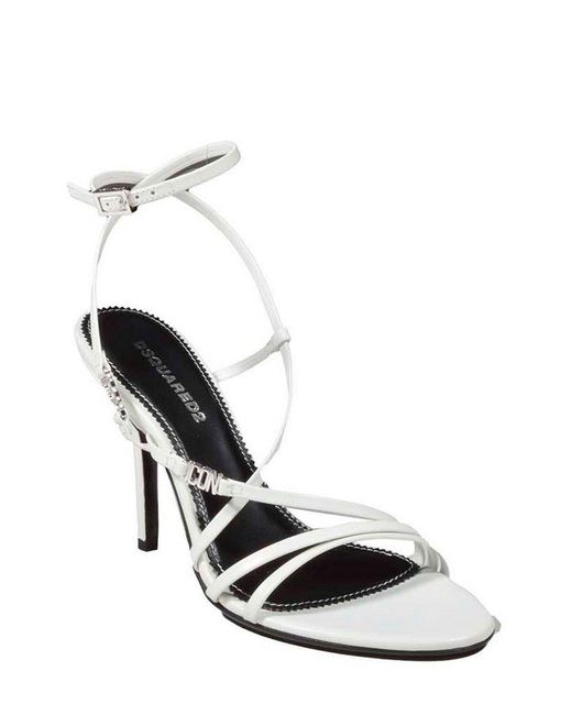 DSquared² White Strapped Heeled Sandals for men